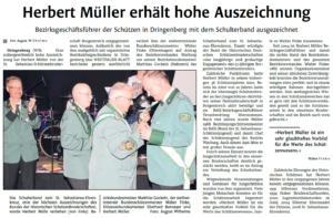 Herbert Müller erhält hohe Auszeichnung