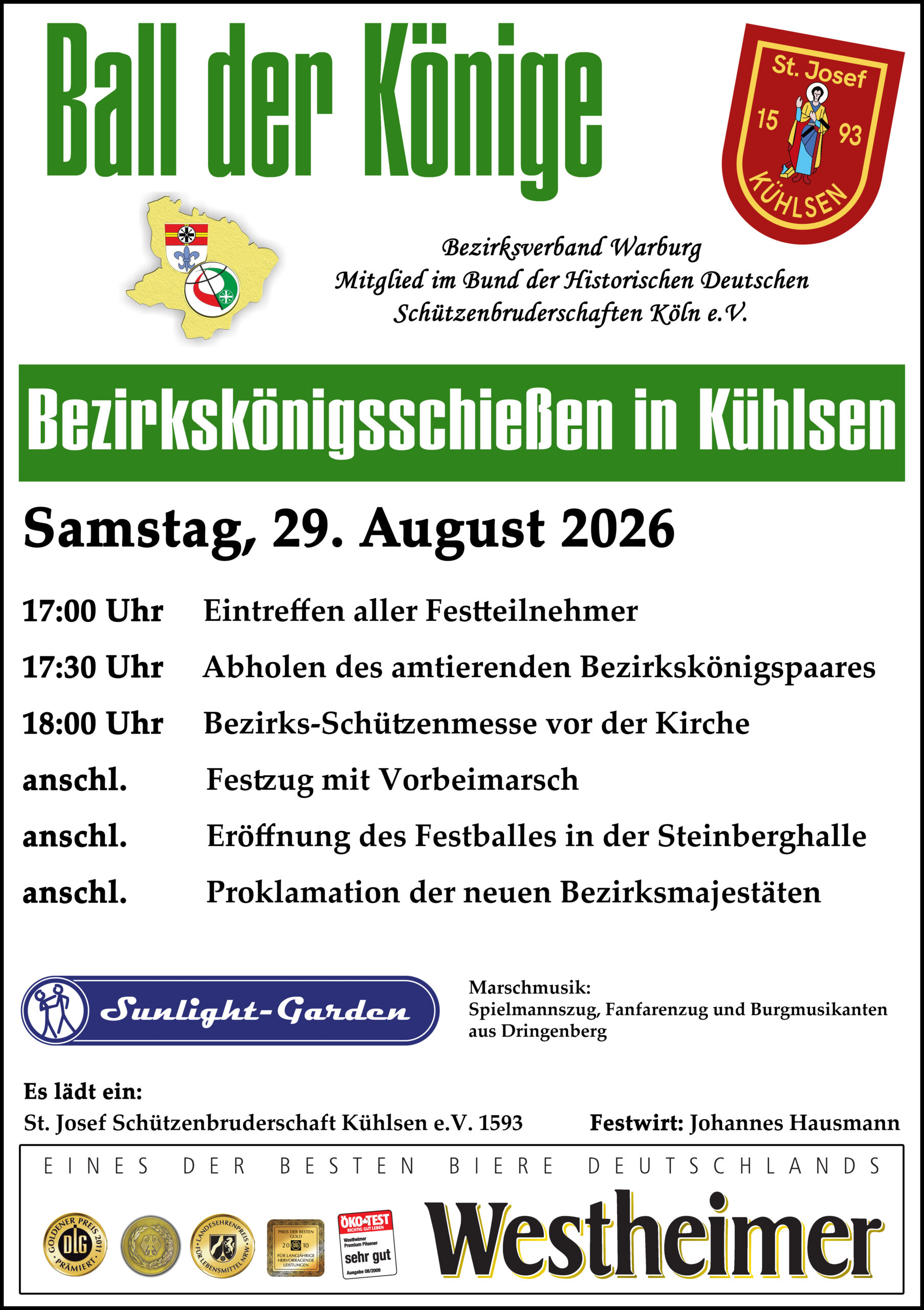 Bezirkskönigschießen & Ball der Könige 2026